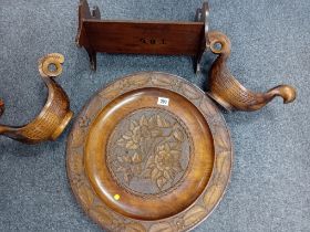 CARVED WOODEN PLATE