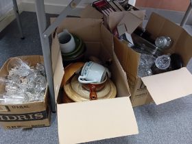 3 BOXES OF KITCHEN CHINA & GLASS WARE