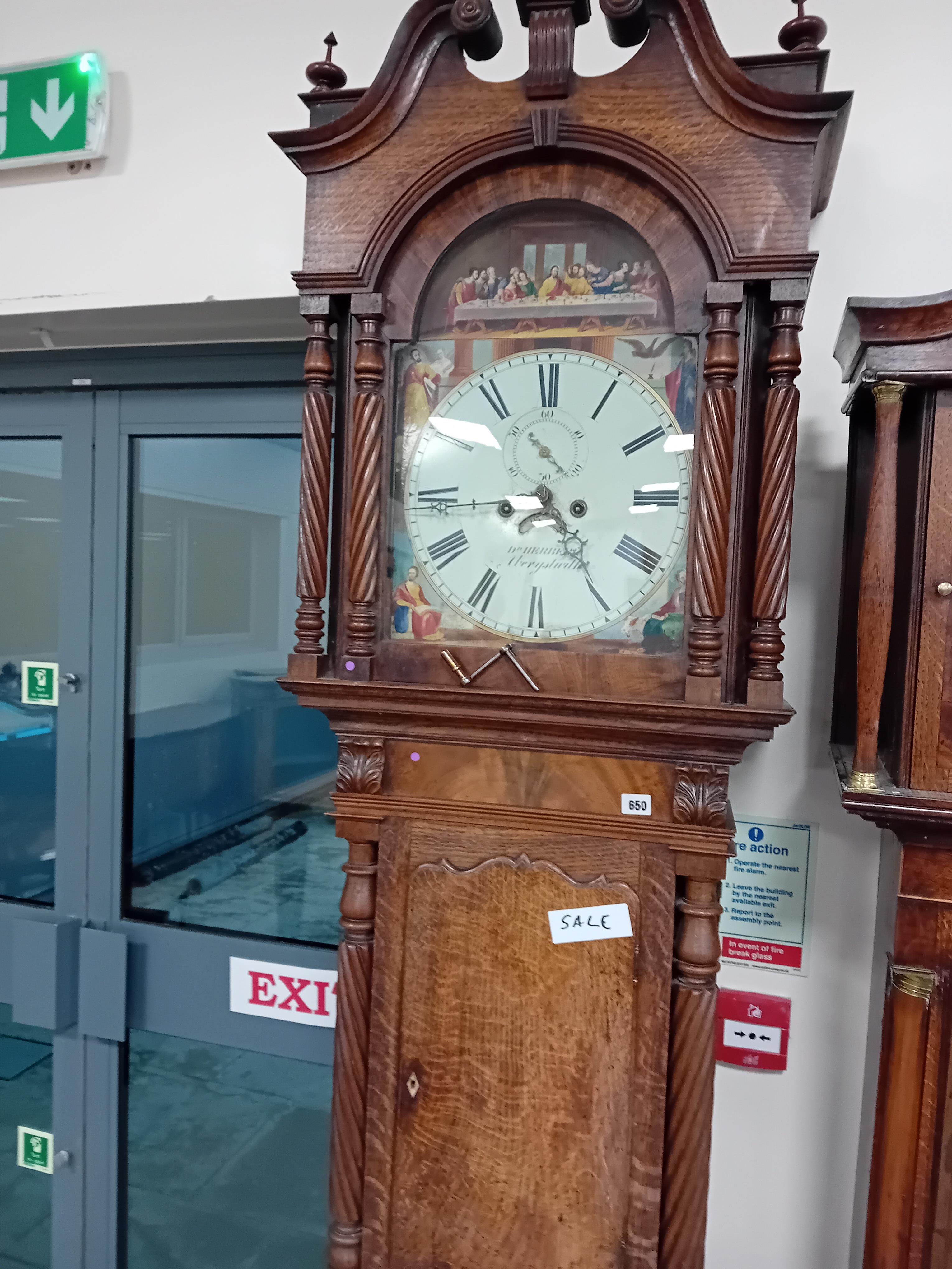 VICTORIAN OAK LONG CASE CLOCK