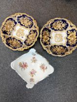 2 MEISSEN EMBOSSED PLATES