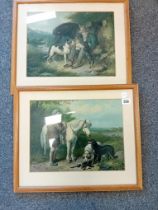 2 VICTORIAN PRINTS RUSTIC SCENE