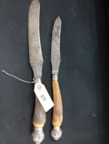 2 VICTORIAN CARVING KNIFES