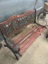 CAST IRON & WOODEN GARDEN BENCH