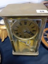 LATE 19TH CENTURY BRASS MANTLE CLOCK