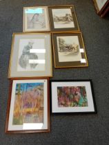 COLLECTION OF SIGNED PRINTS FRAMED