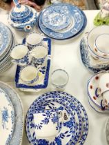 3 BLUE AND WHITE PLATES