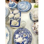 3 BLUE AND WHITE PLATES