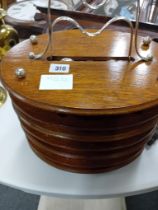 OAK CASED SET OF COMMUNION TRAYS