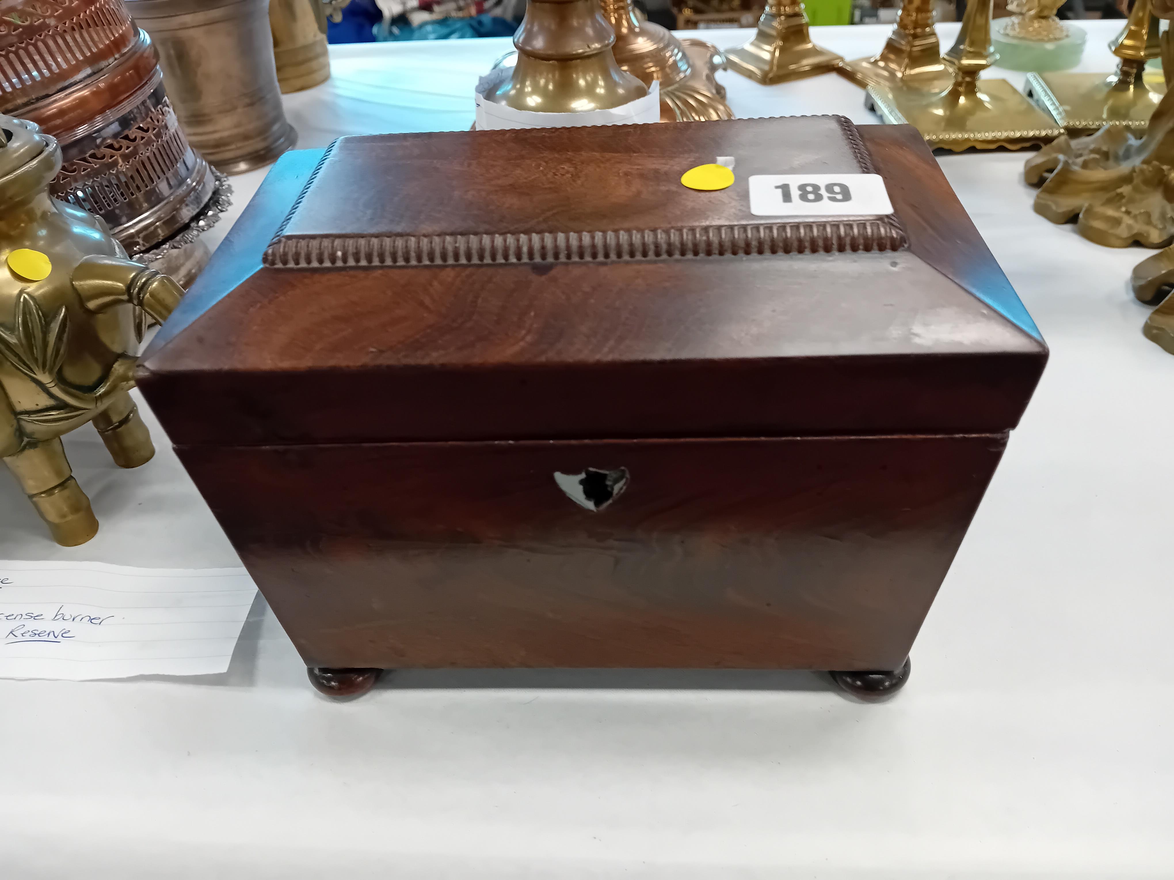 REGENCY MAHOGANY TEA CADDY