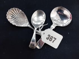 3 HM SILVER CADDY SPOONS