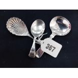 3 HM SILVER CADDY SPOONS