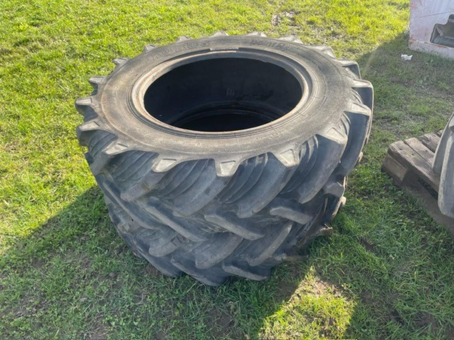 PAIR OF FRONT TRACTOR TYRES 12.4R24