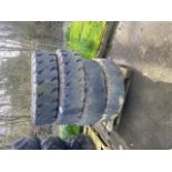 4 JCB WASTE MASTER SOLID WHEELS & TYRES