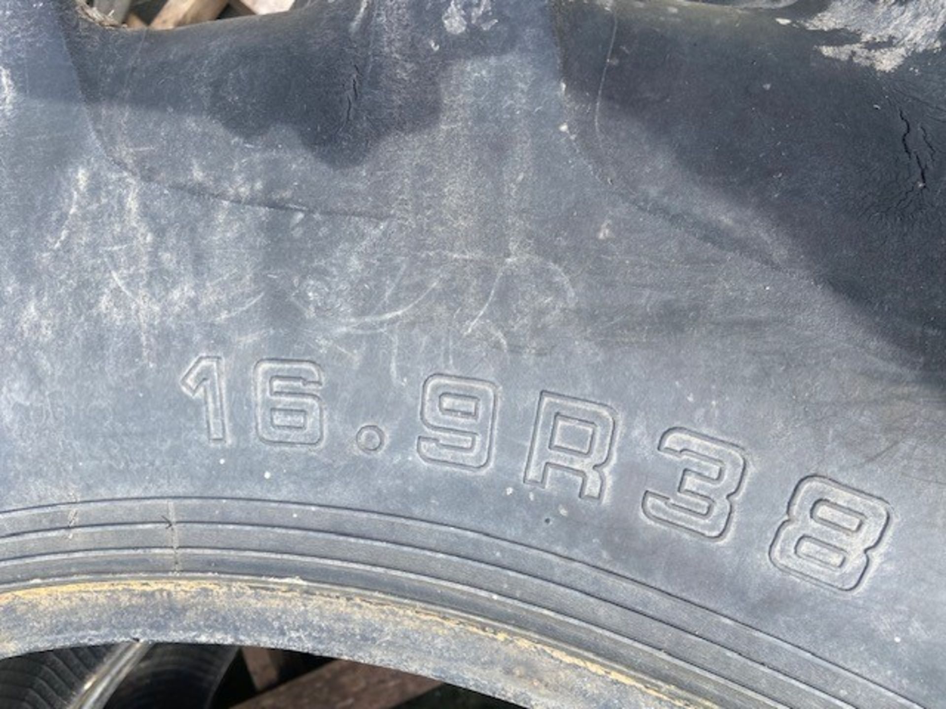 SET OF USED TRACTOR TYRES. 16.9 R38 - Image 2 of 2