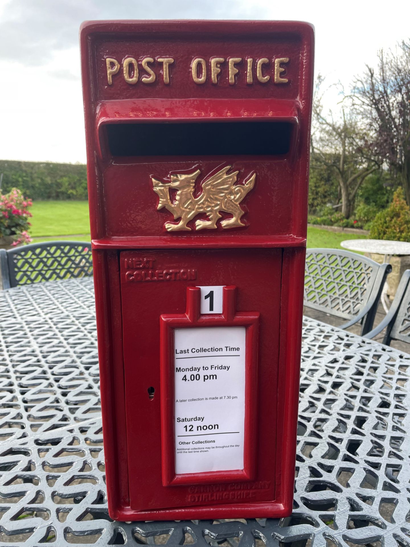 NEW RED WELSH POST BOX