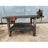 WORK BENCH C/W RECORD VICES - NO VAT