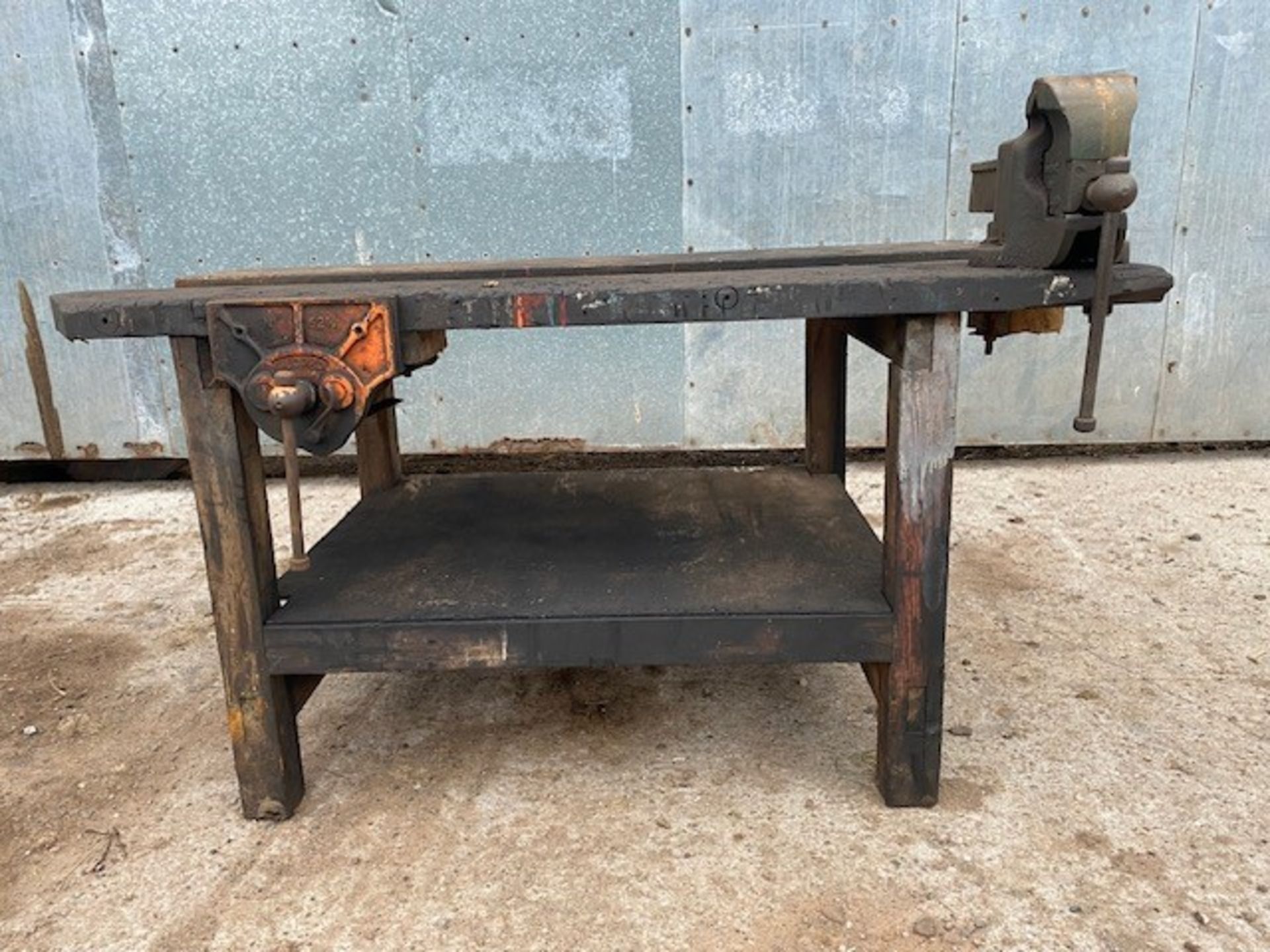 WORK BENCH C/W RECORD VICES - NO VAT