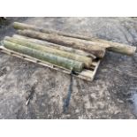 6 FENCING POSTS WIRE STRAINING POSTS - N