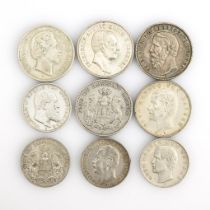 9 Münzen Deutsches Reich.