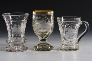 3 Biedermeier-Ansichtenbecher Landeck.