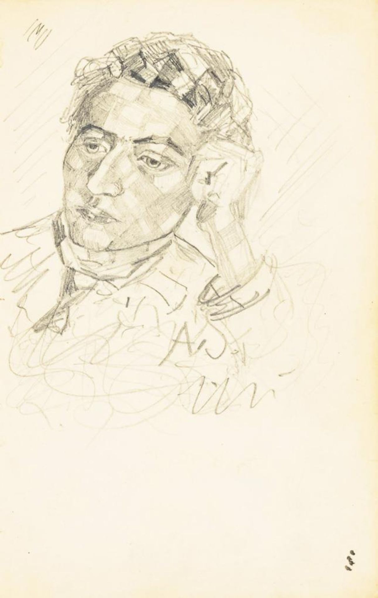 SZPINGER, Alexander von (1889 Weimar - 1969 Weimar). 2 Zeichnungen: Selbstporträt und Mädchenbild... - Image 2 of 3