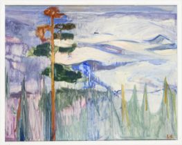 SECHER, Inga (1913 - 1967). Abstrakte Landschaft.