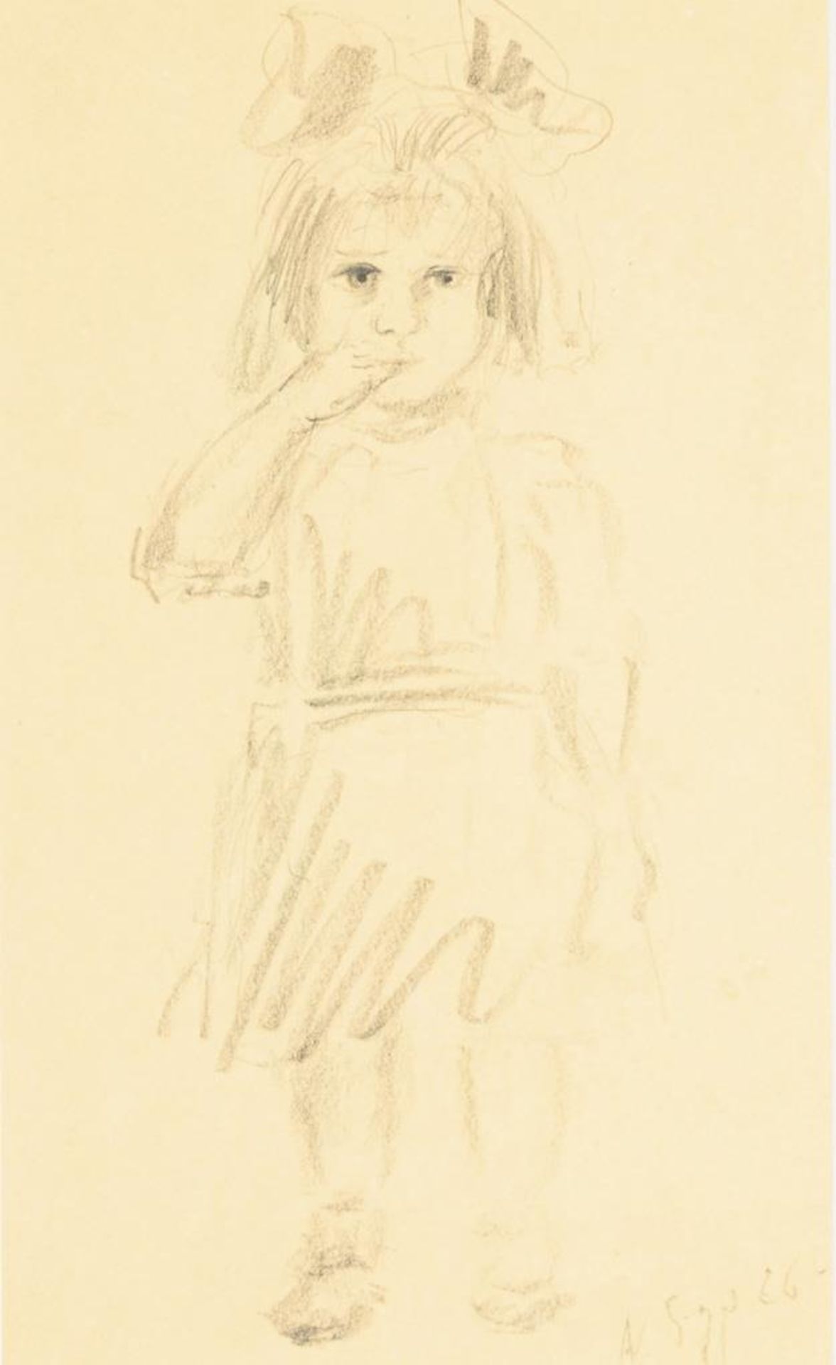 SZPINGER, Alexander von (1889 Weimar - 1969 Weimar). 2 Zeichnungen: Selbstporträt und Mädchenbild... - Bild 3 aus 3