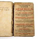 CELLARIO, Christoph.: "Latinitatis Probatae & exercitae liber memorialis".