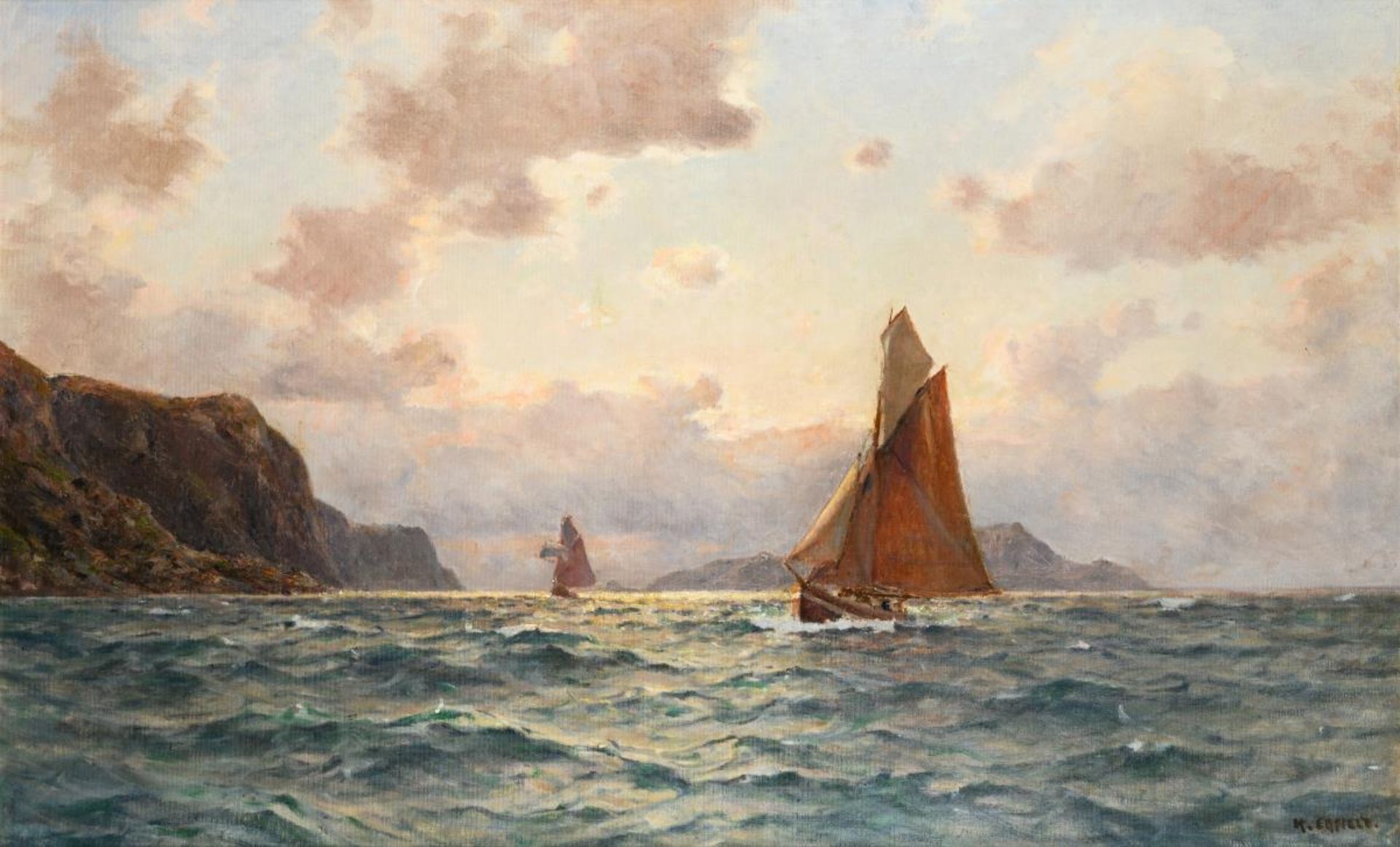 ENFIELD, Henry (1849 London - 1908). Segelboote an der Amalfi.
