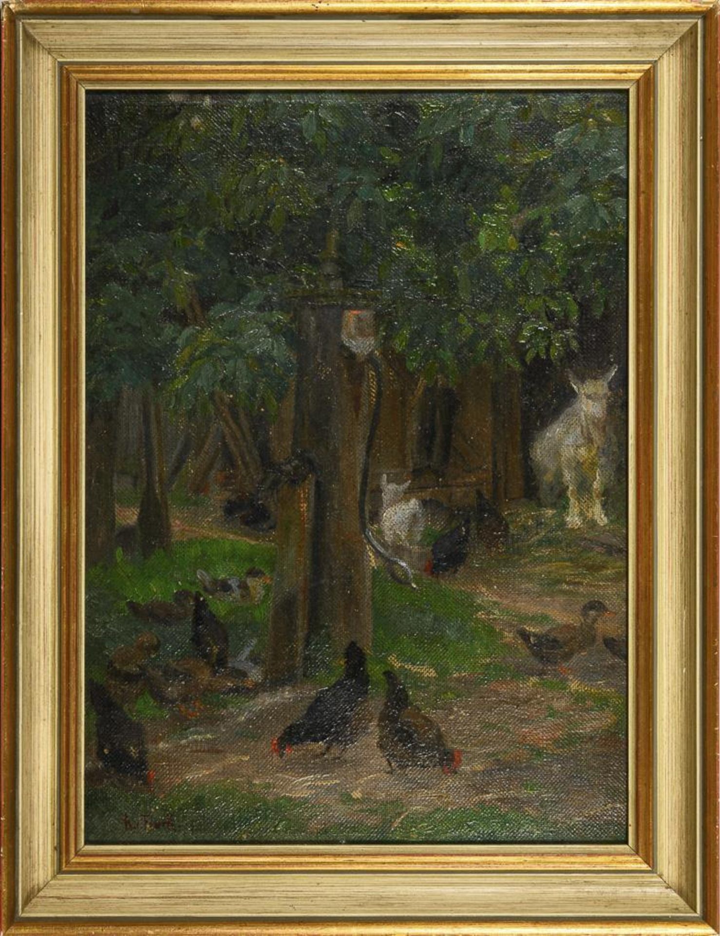 FINCK, Adele von  (1879 Buenos Aires - 1943 Berlin). Bauernhof mit Hühnern und Ziegen. - Bild 3 aus 4