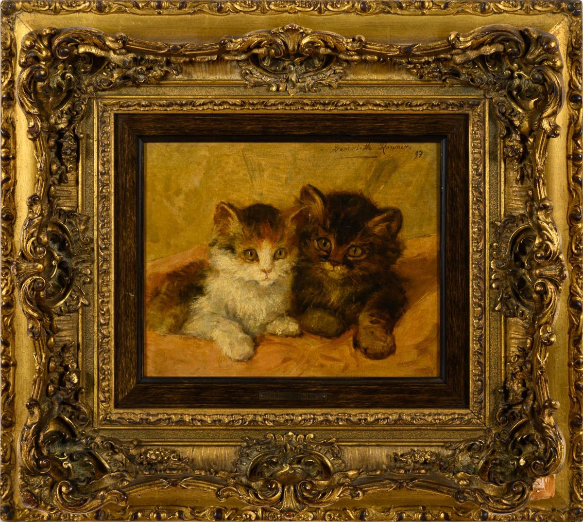 RONNER-KNIP, Henriette (1821 Amsterdam - 1909 Brüssel). Zwei Kätzchen. - Image 3 of 5