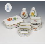 7 Tafel-Accessoires. Meissen.