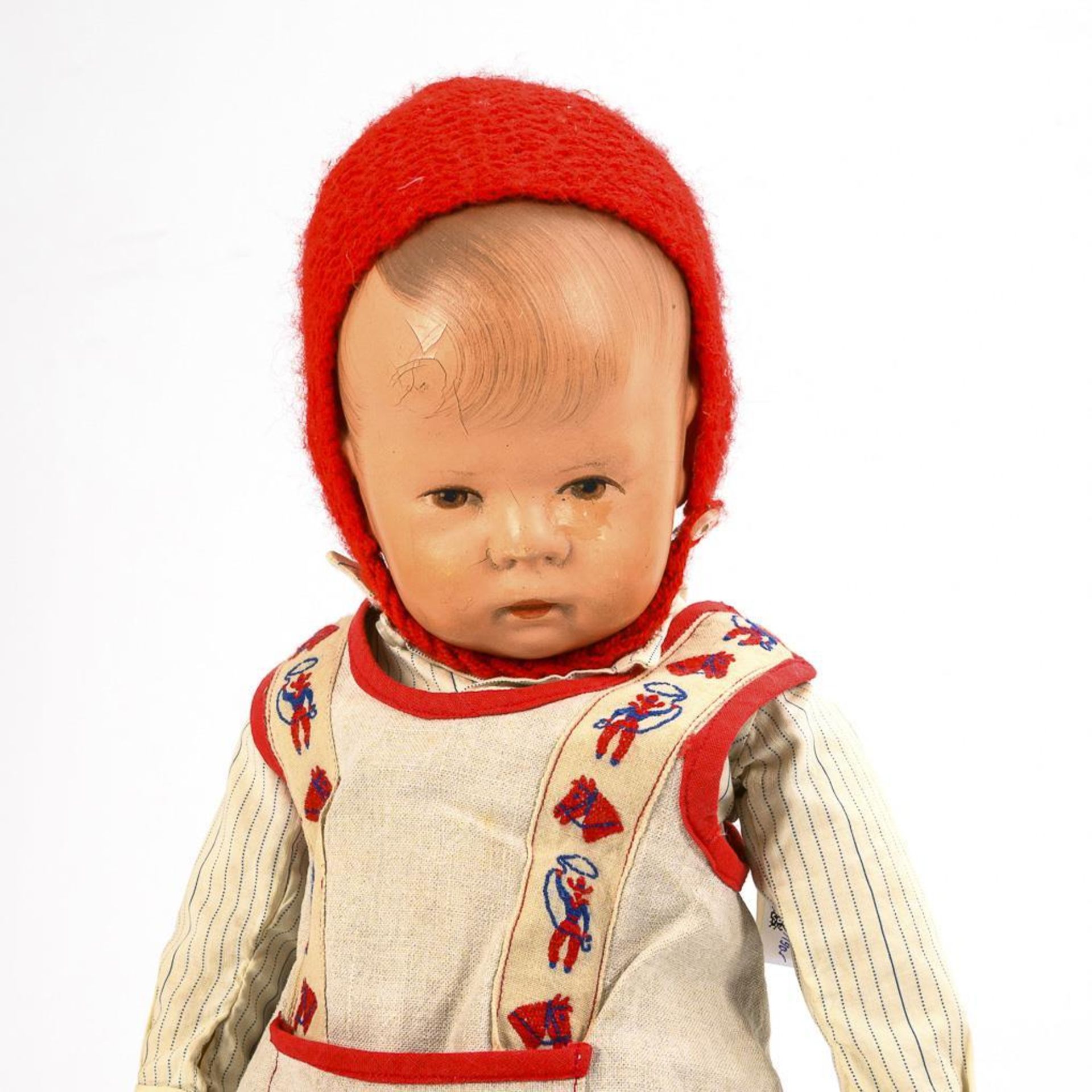 Puppe mit roter Mütze. Käthe Kruse, Typ I schmal. - Image 2 of 8