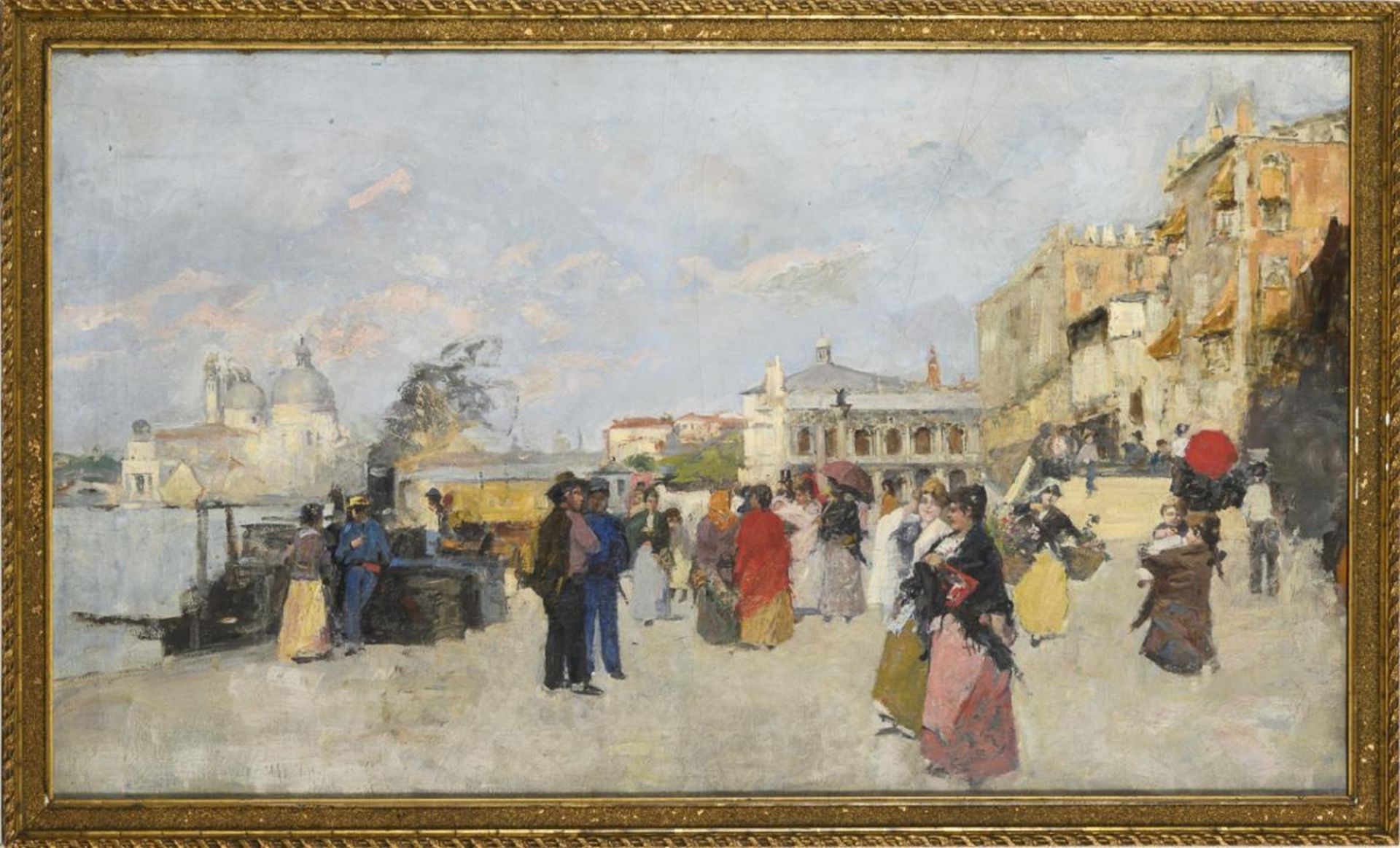 Italienischer Impressionist: "Venedig von der Riva degli Schiavoni". - Bild 3 aus 4
