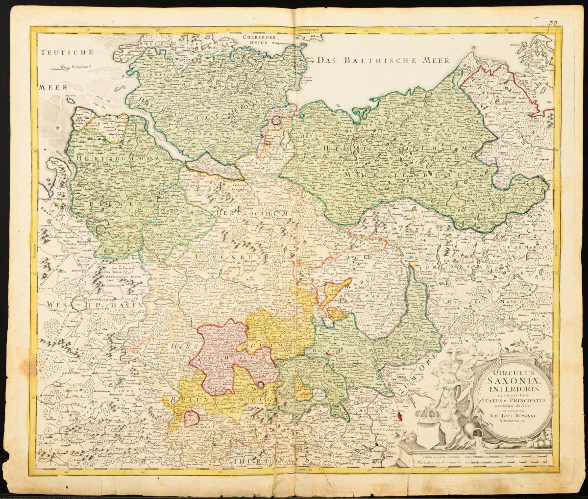 HOMANN, Johann Baptist (1664 Oberkammlach - 1724 Nürnberg). 5 historische Landkarten. - Image 2 of 5