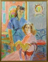 BÖHMER, Gunter (1911 Dresden - 1986 Montagnola). Bildnis mit zwei Frauen.