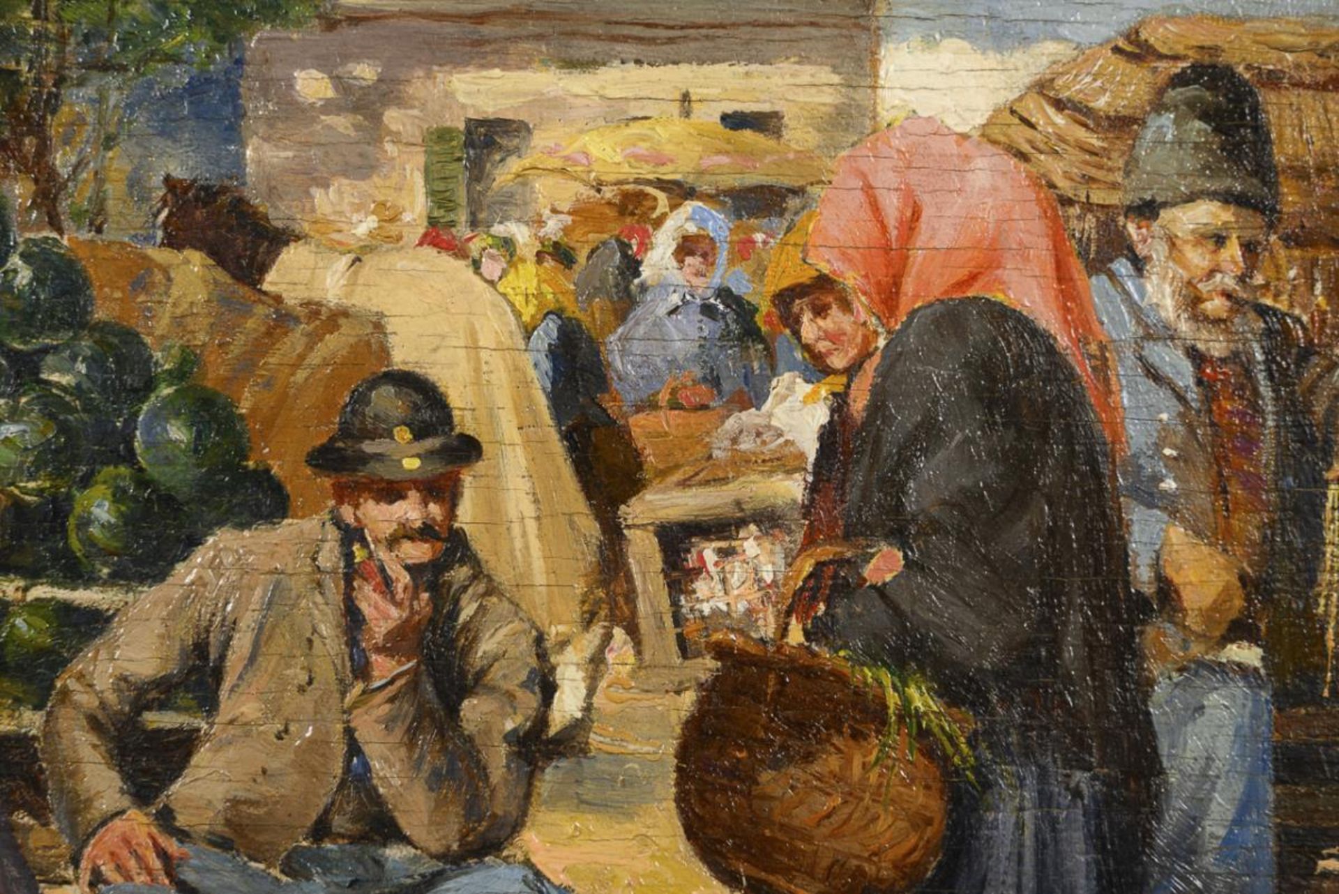 Ungarischer Maler: Marktszene. - Bild 2 aus 4