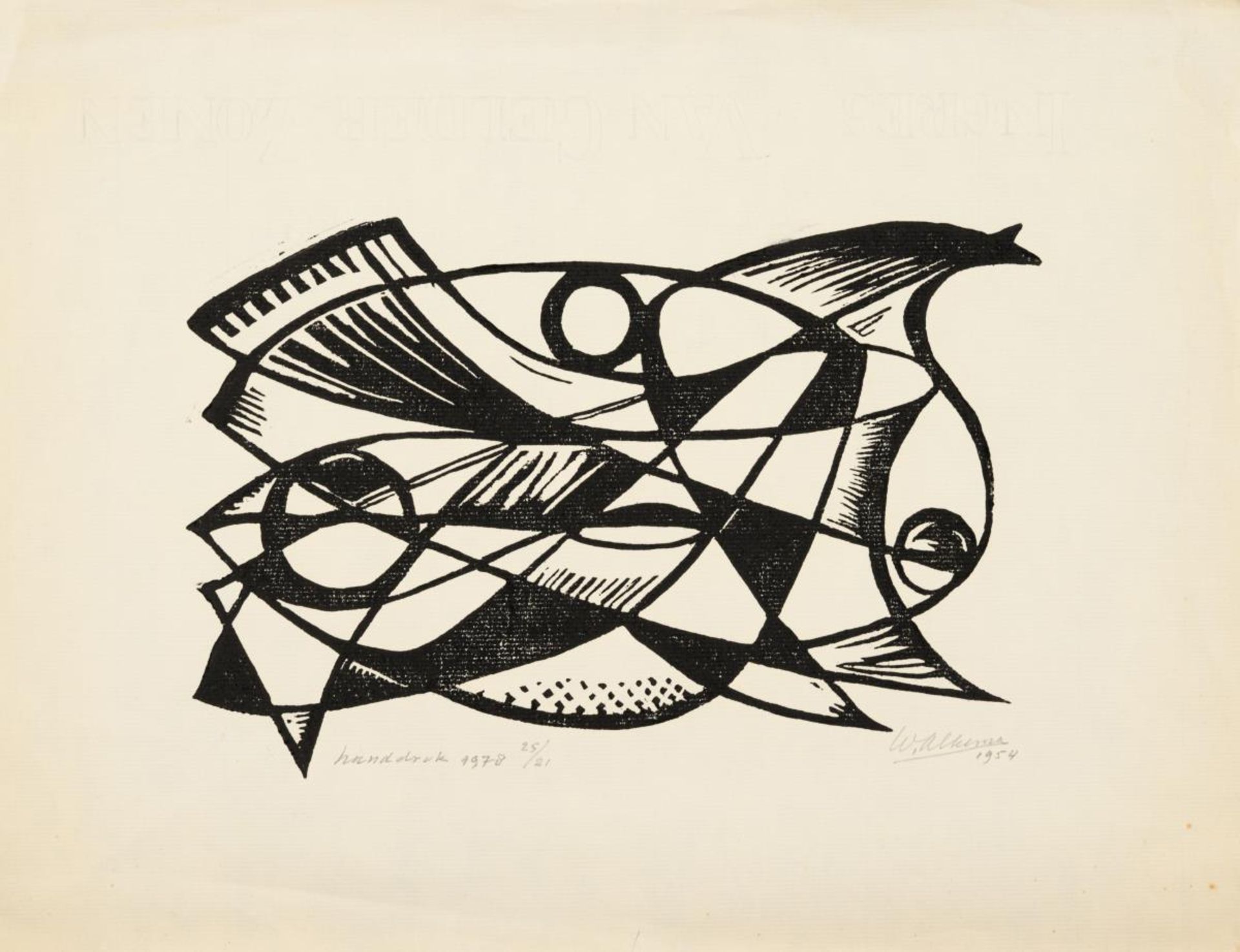 ALKEMA, Wobbe  (1900 Nieuw-Buinen - 1984 Kampen). Abstrakte Komposition.