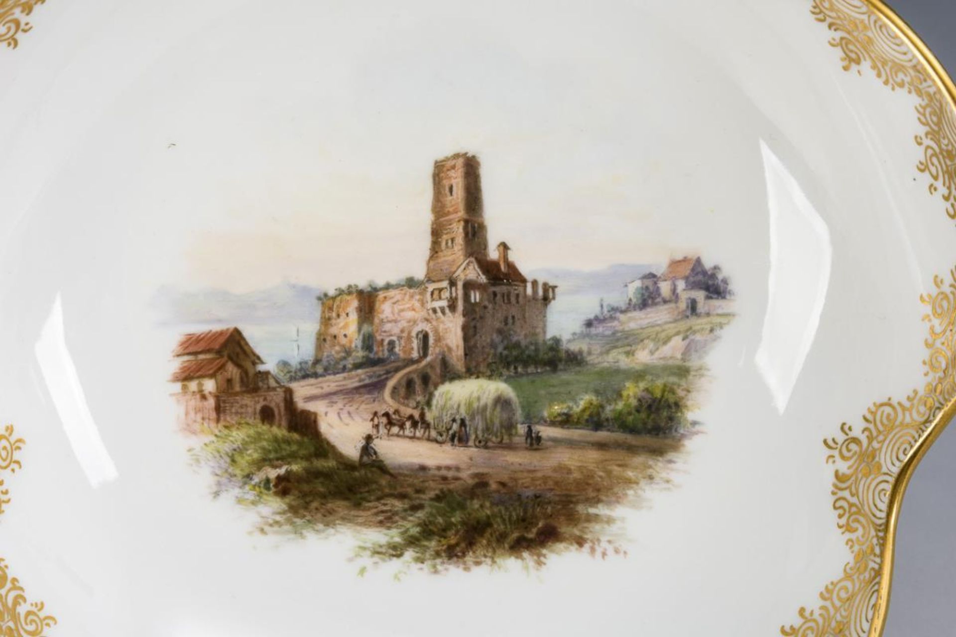 Ansichten-Unterschale "Rüdesheim".  Meissen. - Bild 2 aus 3