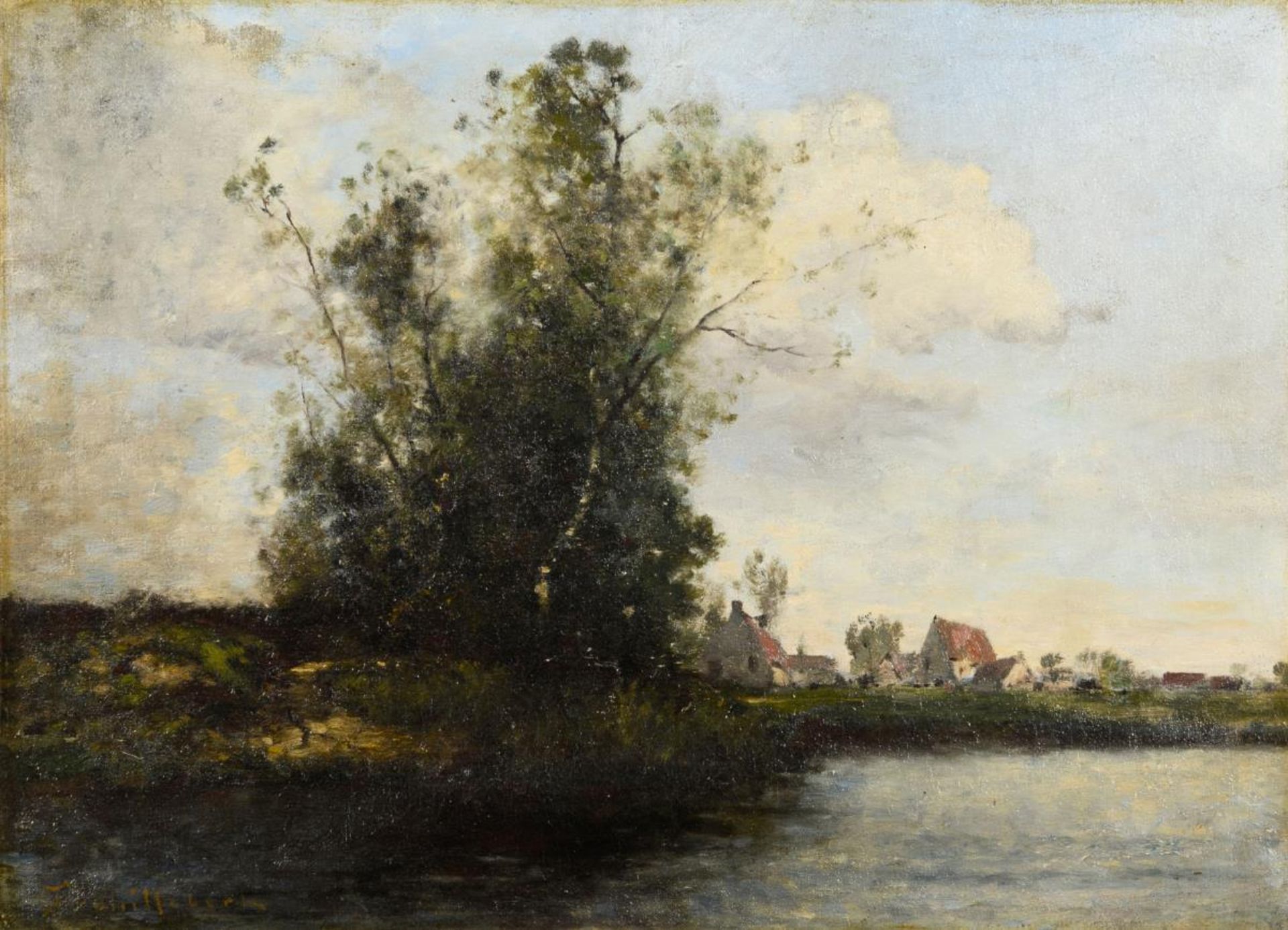 TROUILLEBERT, Paul Désiré (1829 Paris - 1900 ebd.). Landschaft bei Barbizon.