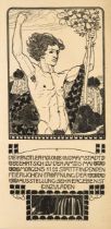 BÜRCK, Paul (1878 Straßburg - 1947 München). Jugendstil-Originalplakat der Künstlerkolonie Darms...