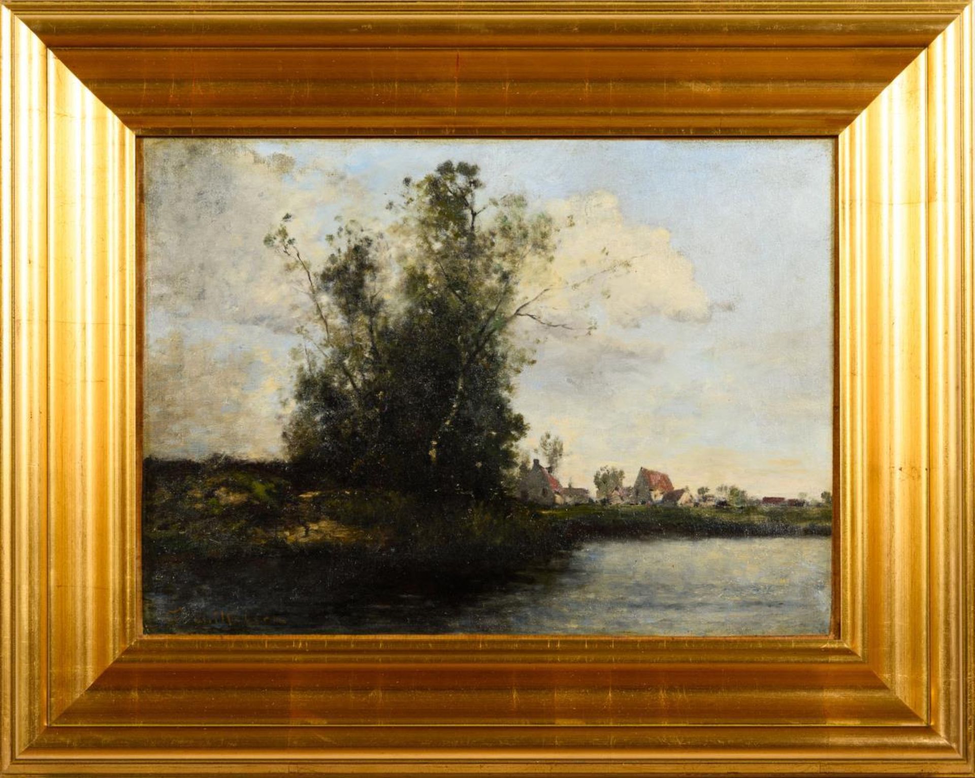 TROUILLEBERT, Paul Désiré (1829 Paris - 1900 ebd.). Landschaft bei Barbizon. - Image 3 of 5