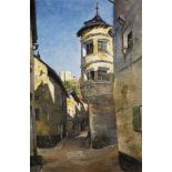 WEISMANN, Franz Xaver (1856 Linz - 1938 Passau). Historische Altstadtansicht.