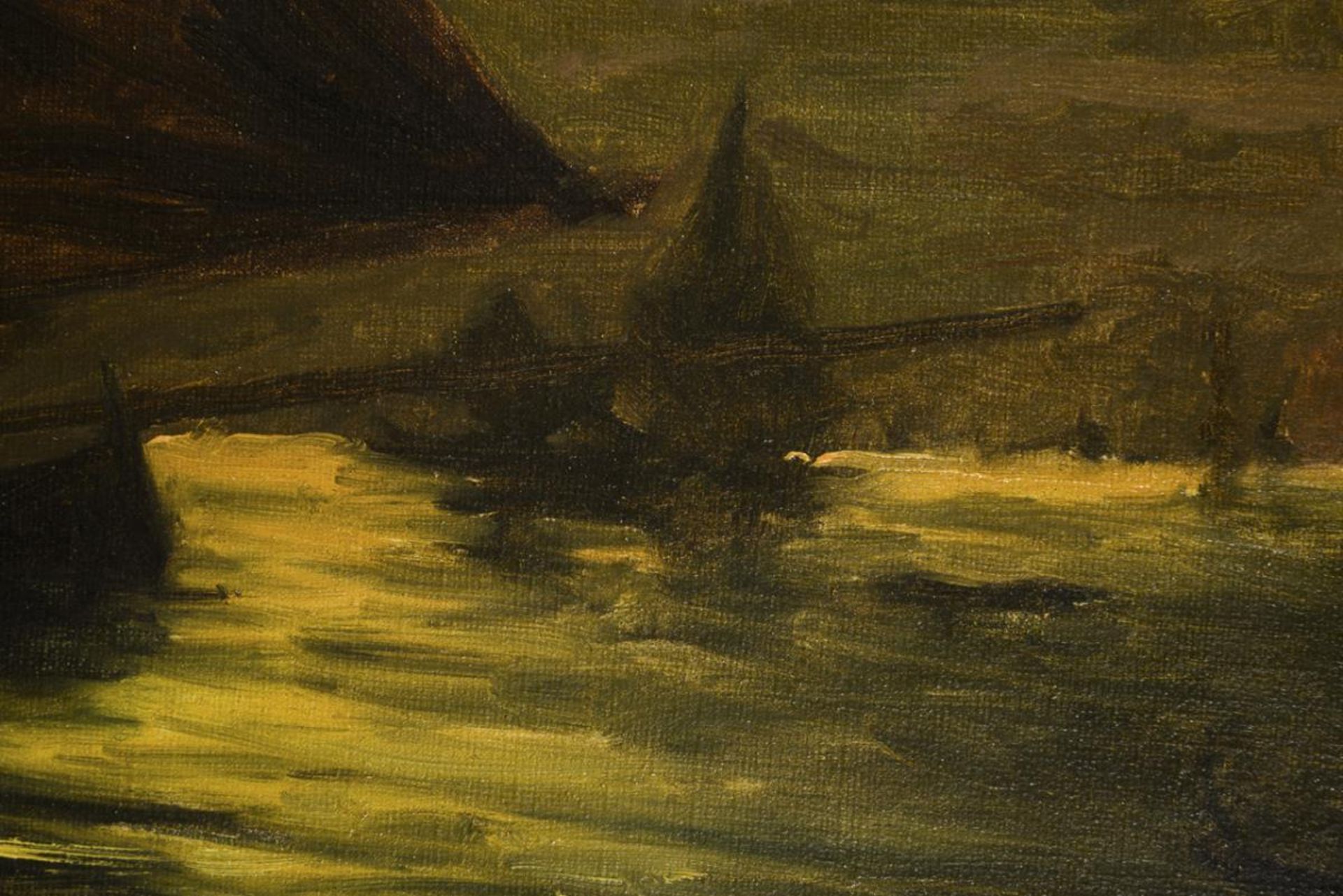 PIEPER, Christian (1843 Osnabrück - 1934 Düsseldorf). Fischerboote am Abend. - Image 2 of 5