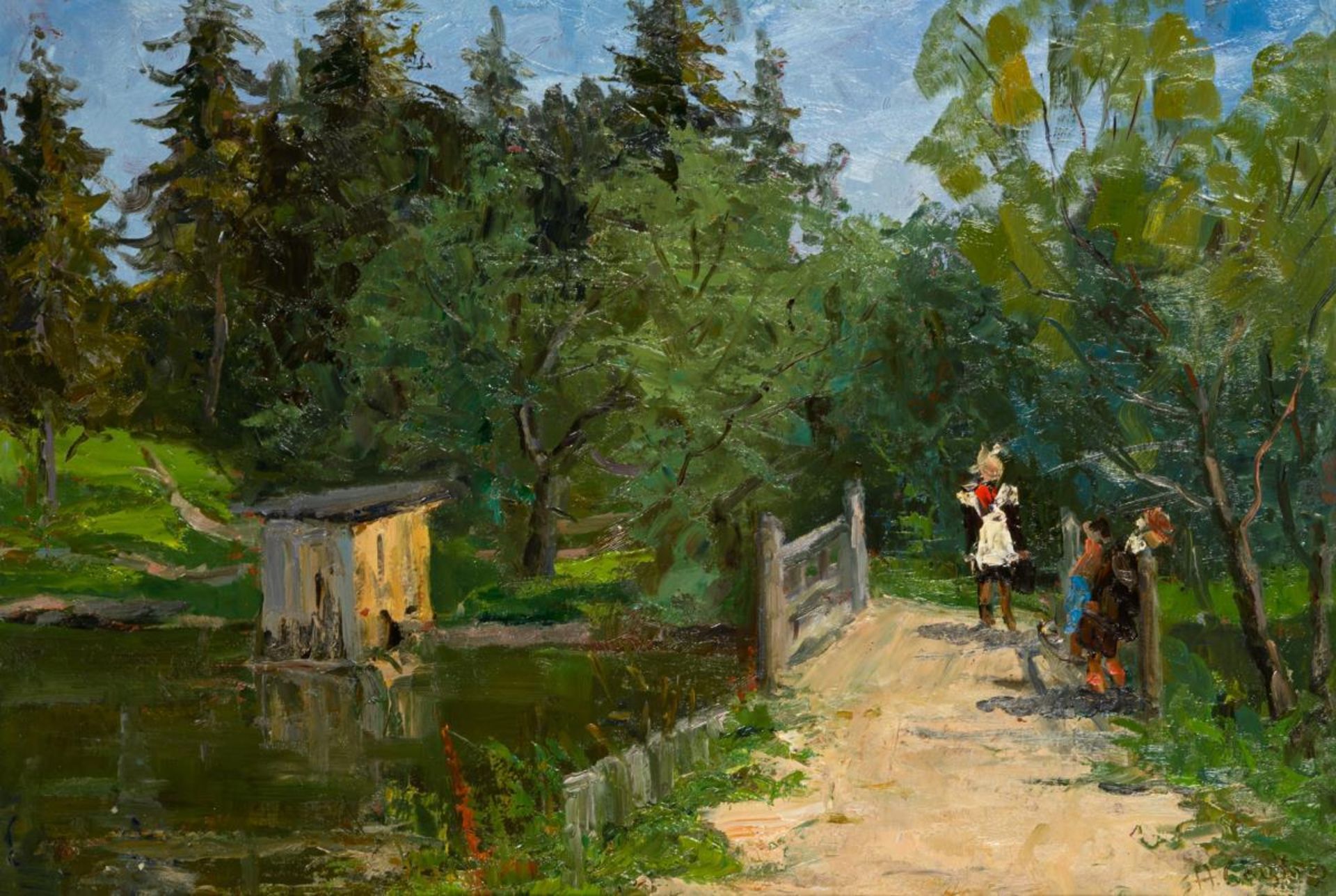 SOTSKOV, Alexis Nikolayevich (1915 Moskau - 2003). Auf der Brücke.