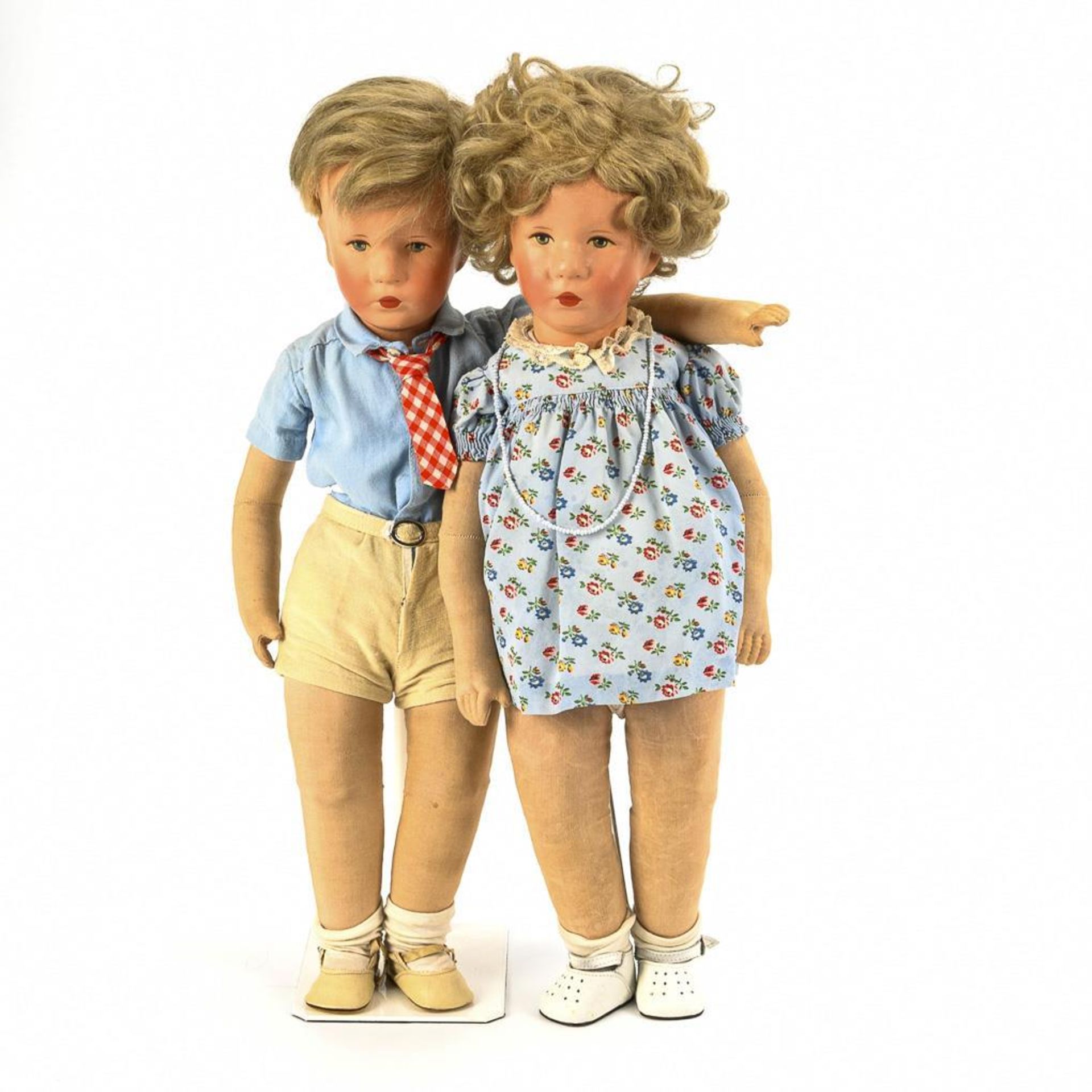 2 Puppen "Deutsches Kind" als Geschwisterpaar. Käthe Kruse, Typ VIII.