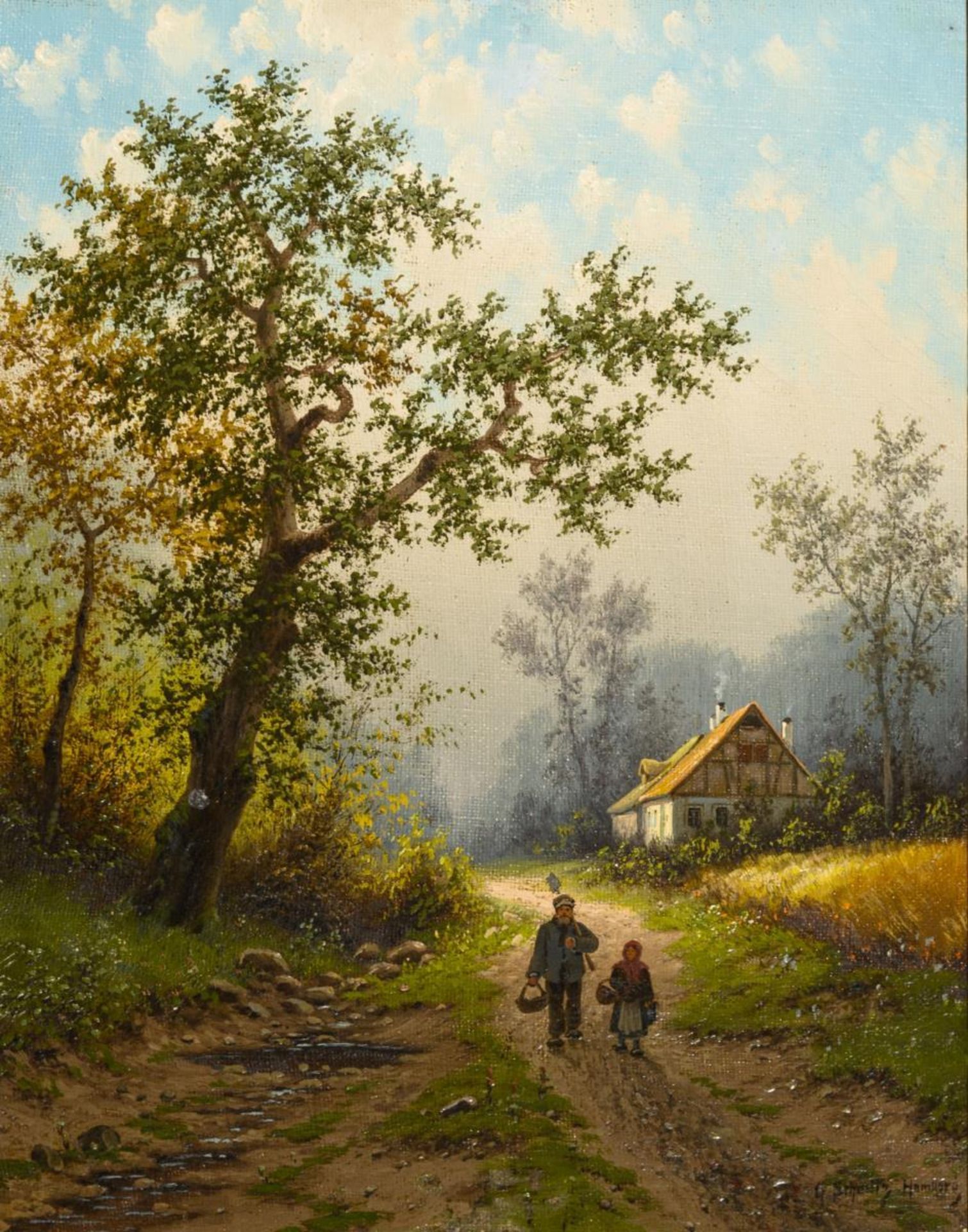 SCHMITZ-HAMBURG, Georg (1851 Düsseldorf - 1917 Hamburg). "Westfälische Landschaft".
