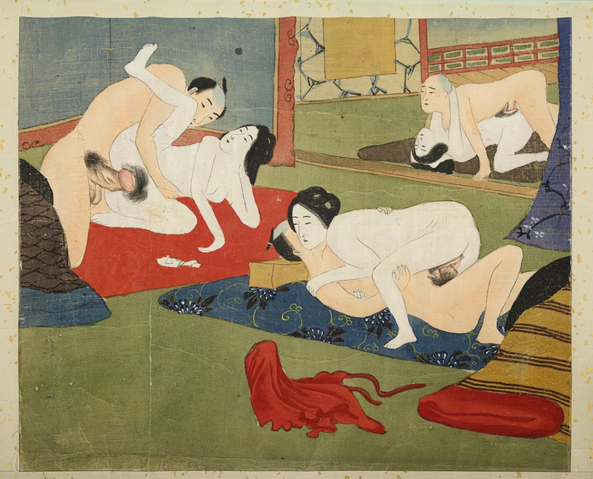 Shunga Rolle mit erotischem Figurenzyklus. - Image 10 of 14