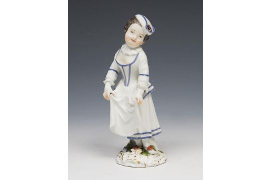 Barock-Figur: Komödiantenkind als Dienerin. Meissen. - Image 1 of 4