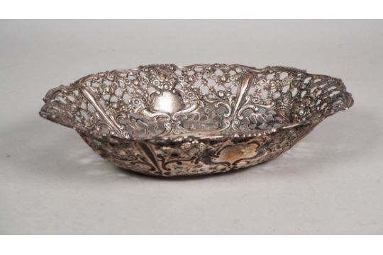 Silver bowl, 800, rose décor - Image 2 of 4